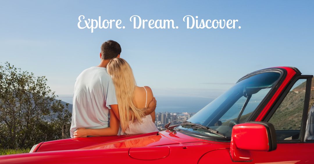 Couple Enjoying Scenic View on Romantic Road Trip