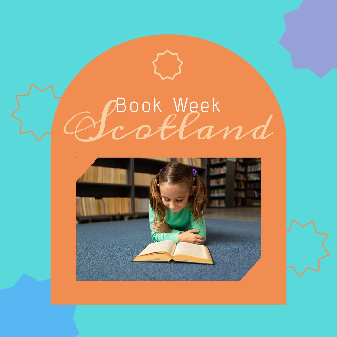 Book Week Scotland Promotion with Young Girl Enjoying Reading