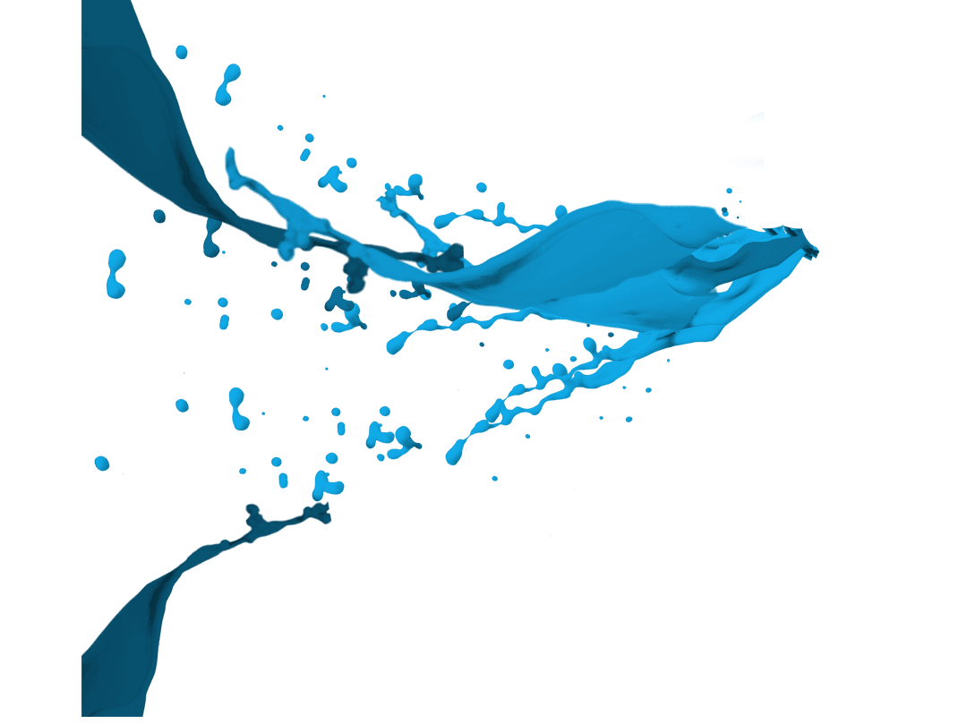 Vibrant Blue Liquid Splashes with Transparent Background