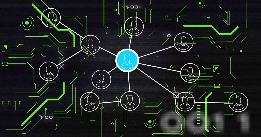 Futuristic Digital Network Diagram Illustrating Connectivity