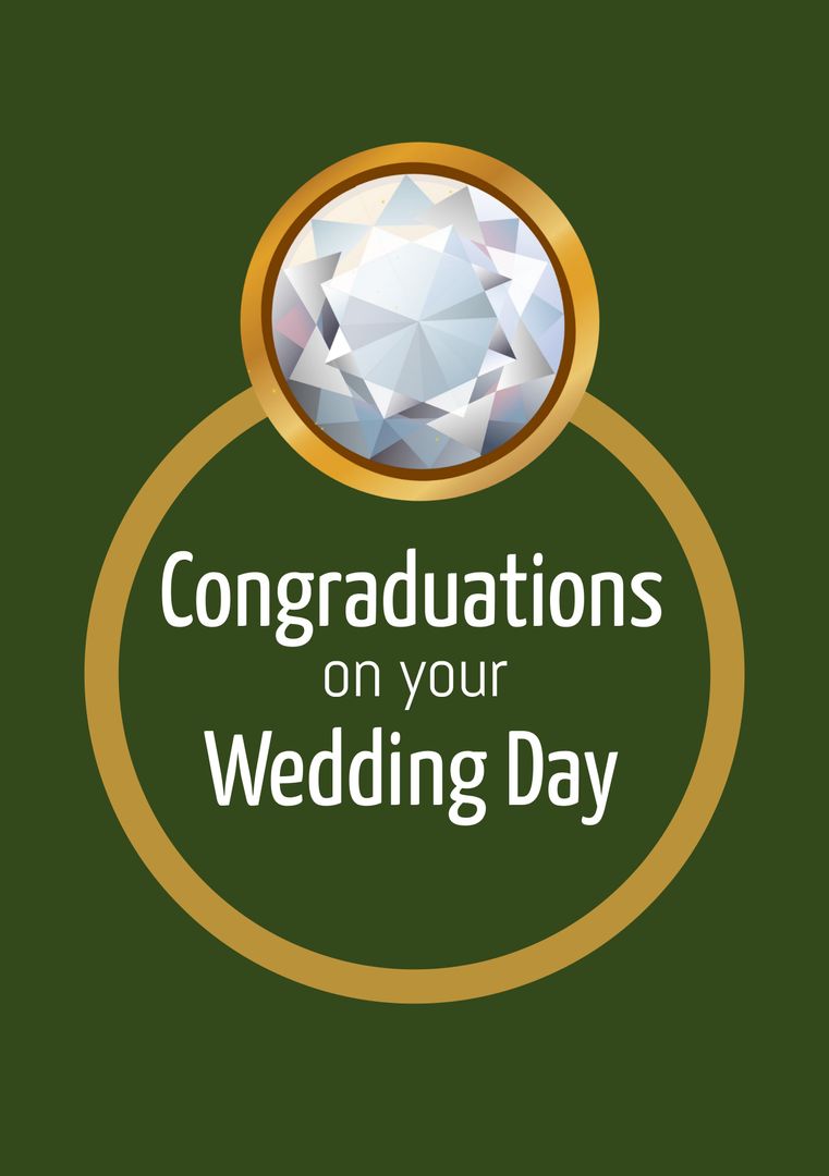 Congratulatory Wedding Card with Diamond Ring - Download Free Stock Templates Pikwizard.com