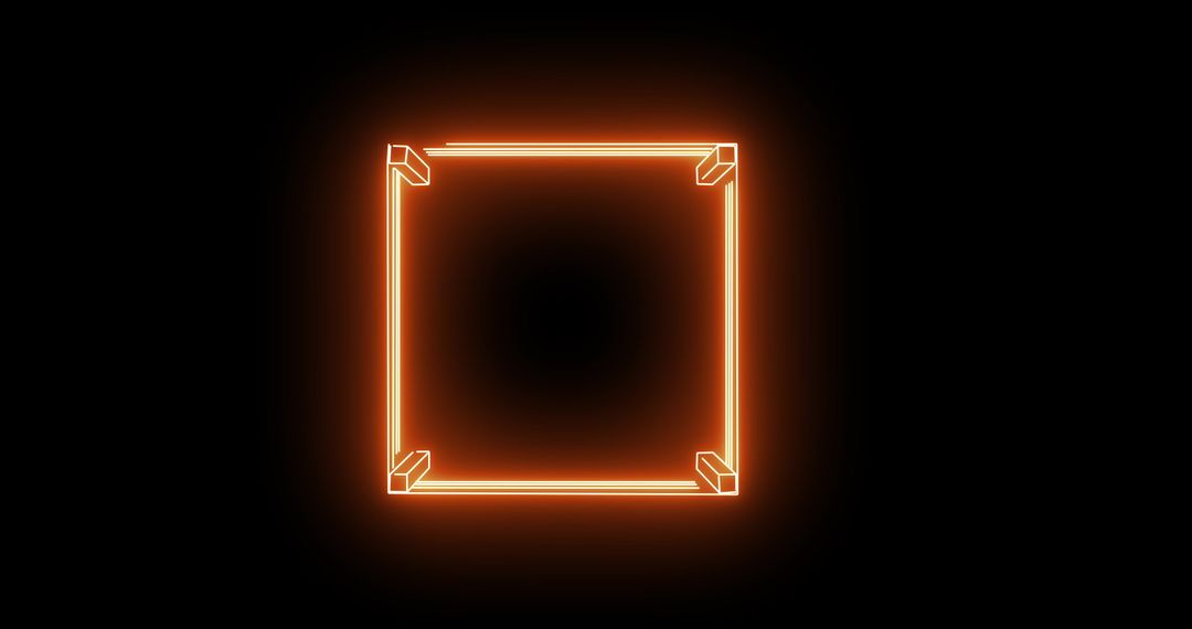 Glowing Neon Boxing Ring with Dark Background