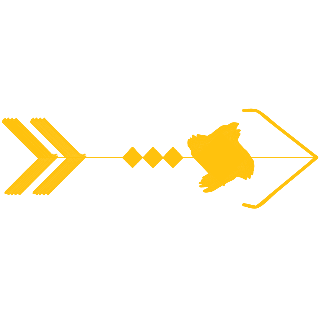 Yellow Decorative Arrow on Transparent Background