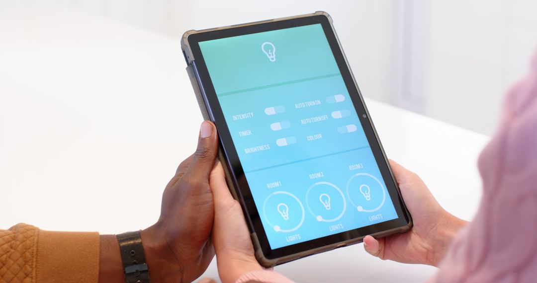 Coworkers Collaborating with Smart Lighting Controls