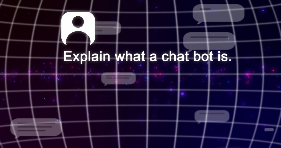 Digital Chatbot Interaction on Abstract Grid Background