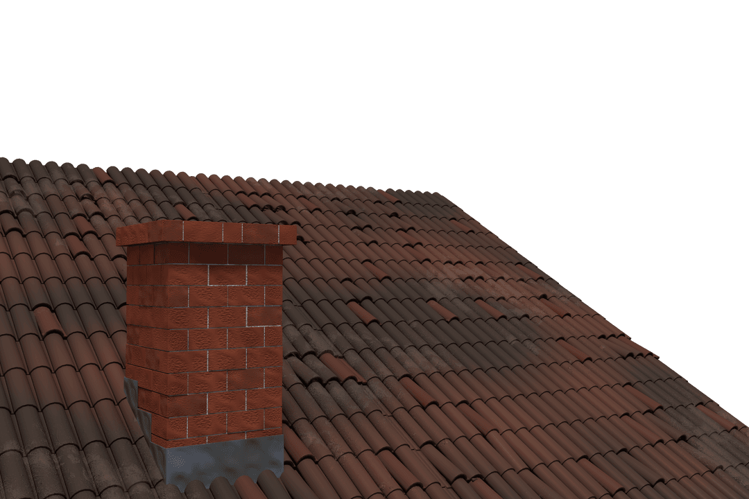 Transparent Roof with Chimney Illustration for Architectural Design