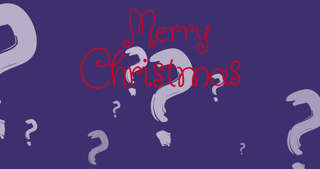 Abstract Merry Christmas Typography on Purple with Question Marks
