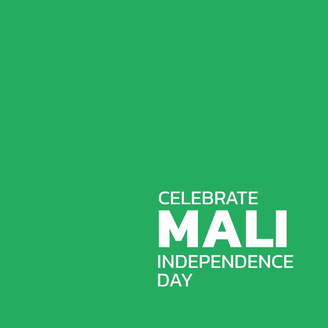 Mali Independence Day Celebration Concept with Green Background