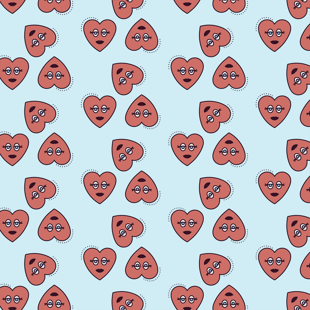 Playful Heart Faces on Transparent Background for Celebrations