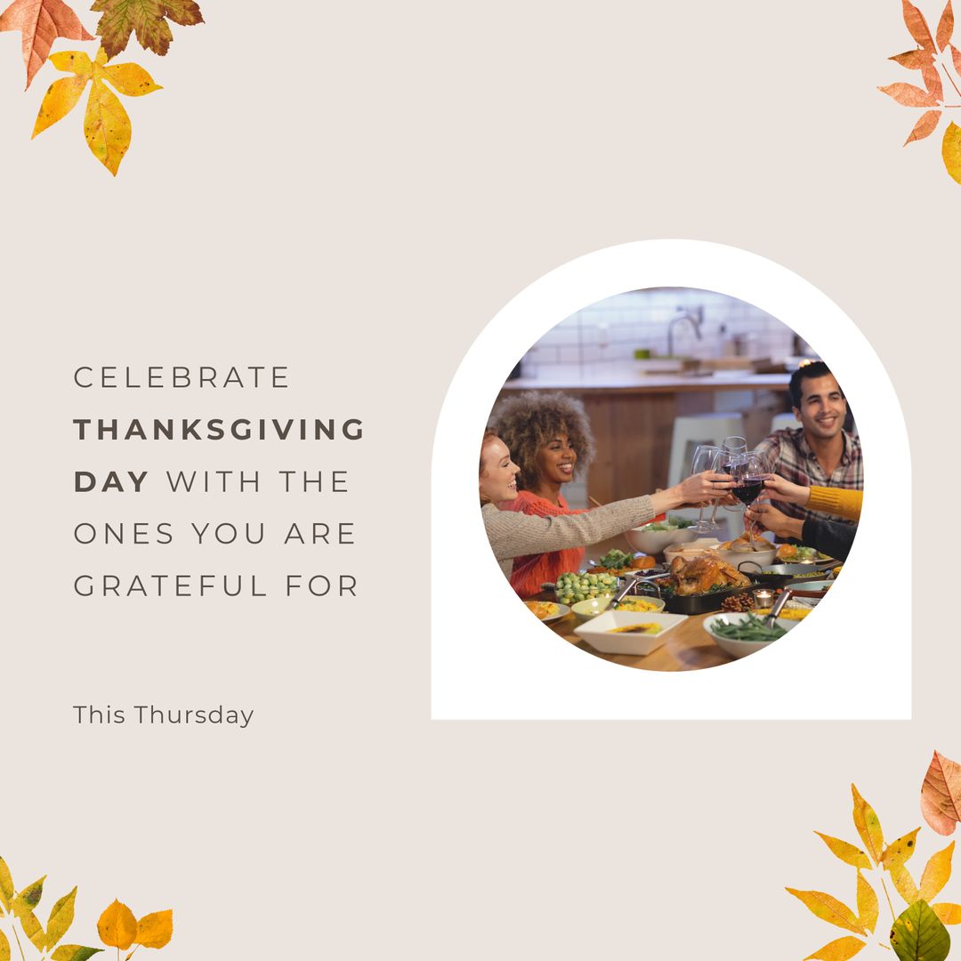 Celebrating Thanksgiving with Friends Sharing a Festive Meal