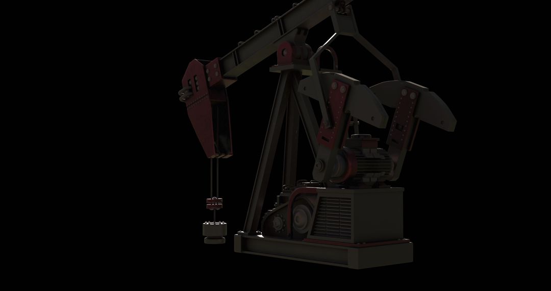 Industrial Oil Pump Jack Against Black Background - Free Images, Stock Photos and Pictures on Pikwizard.com