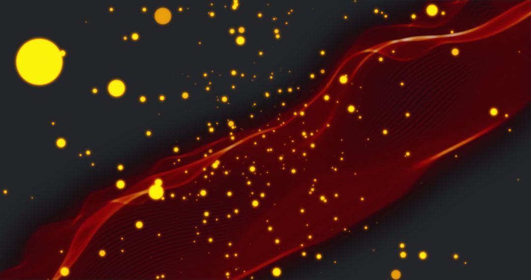 Glowing Light Trails and Particle Effects on Black Background