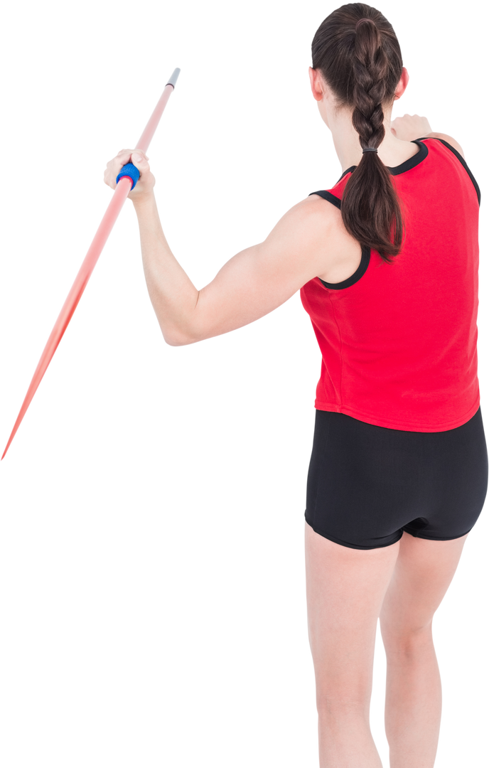 Transparent View of Female Athlete Throwing Javelin in Action - Download Free Stock Images Pikwizard.com