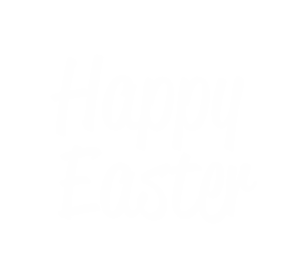 Happy easter text on transparent background design vector