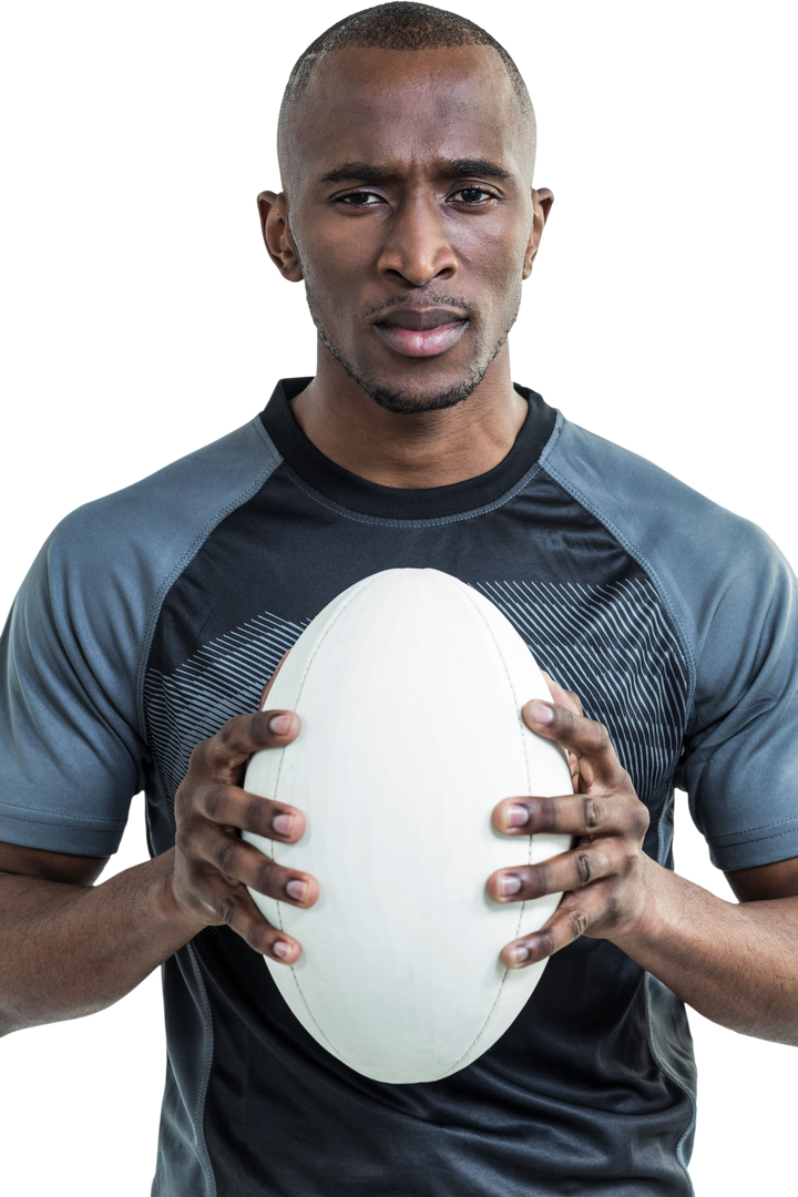 Confident Athlete Holding Rugby Ball - Transparent Background - Download Free Stock Images Pikwizard.com