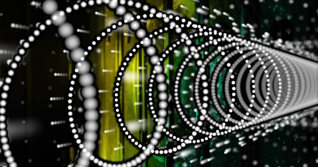 Futuristic Digital Tunnel with Glowing Concentric Rings