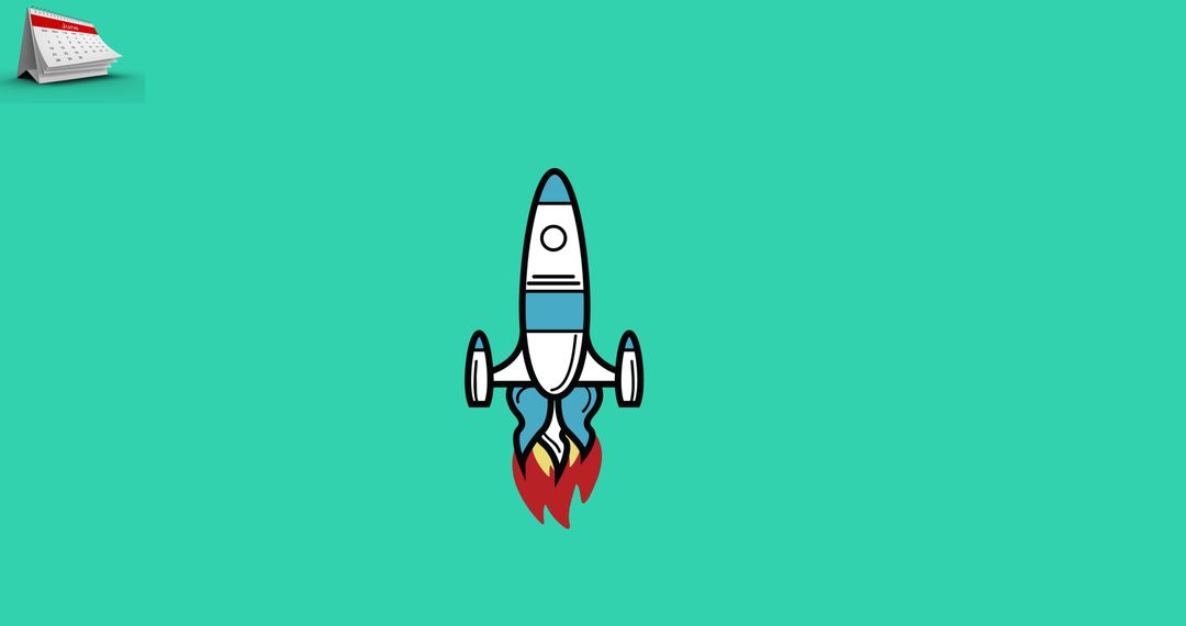 Rocket Icon on Green Background for Digital Concepts
