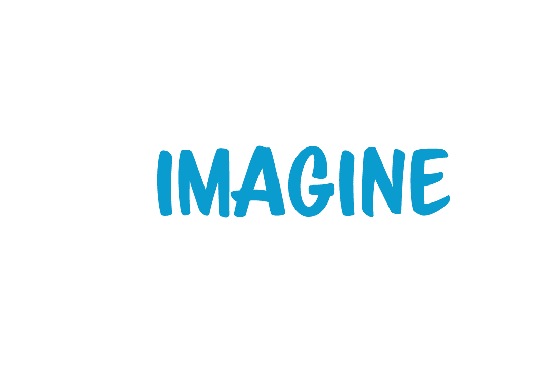 Imagine Text Art with Grunge Splash on Transparent Background
