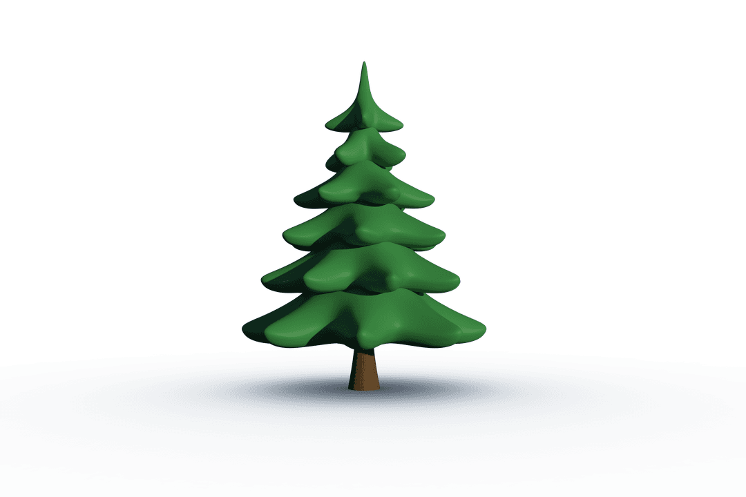 Vector Illustration Green Christmas Tree on Transparent Background
