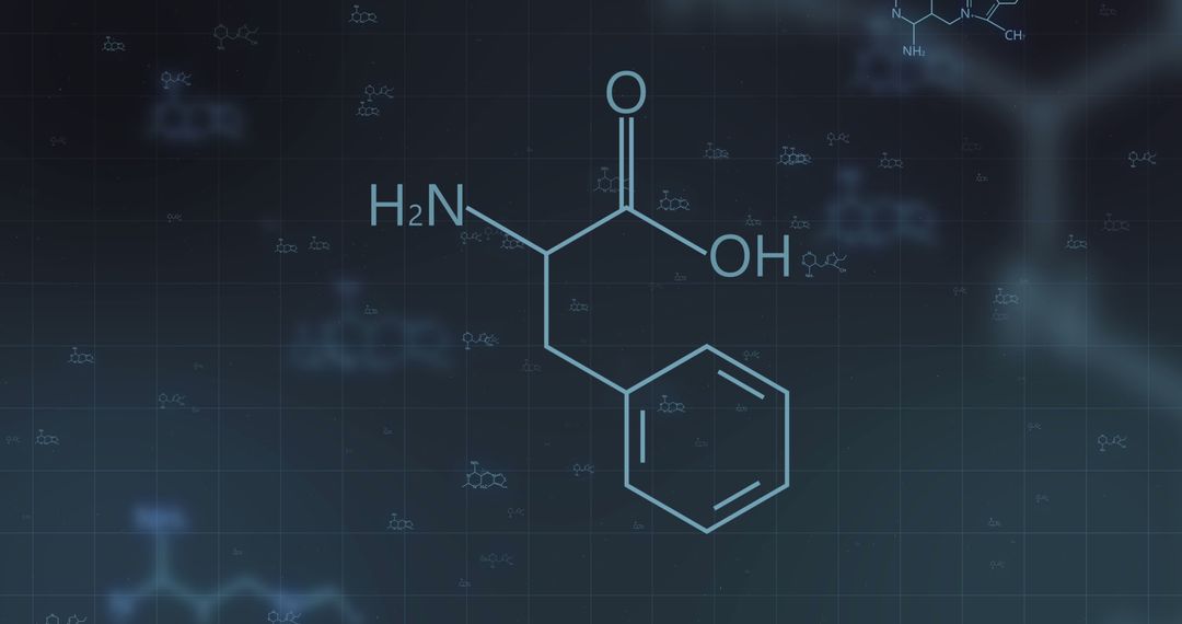 Intricate Molecular Structure on Digital Grid Background