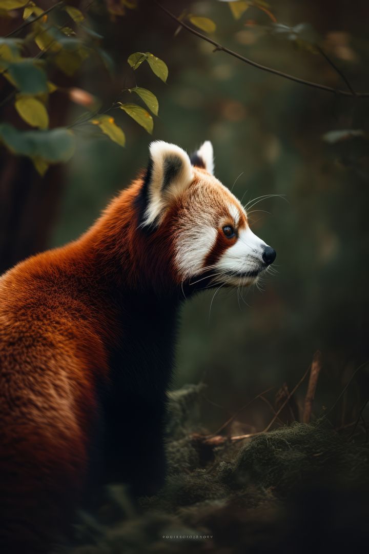 Red Panda in Forest, Profile View - Free Images, Stock Photos and Pictures on Pikwizard.com