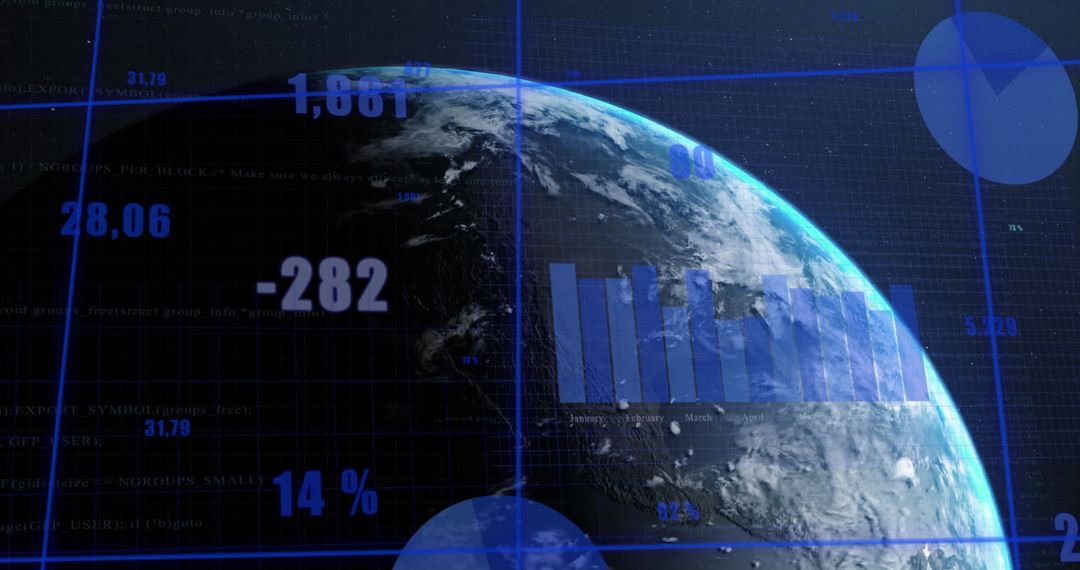 Global Financial Data Analysis on Abstract Digital Interface