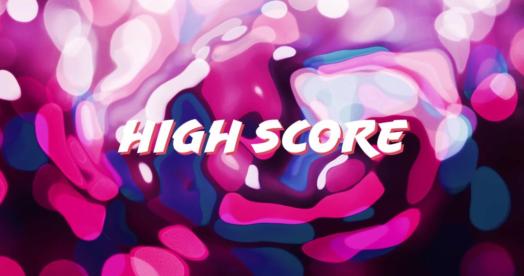 Vibrant High Score Text on Abstract Digital Gradient