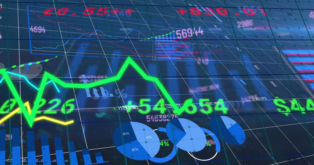 Digital Financial Chart with Stock Market Data and Analytics