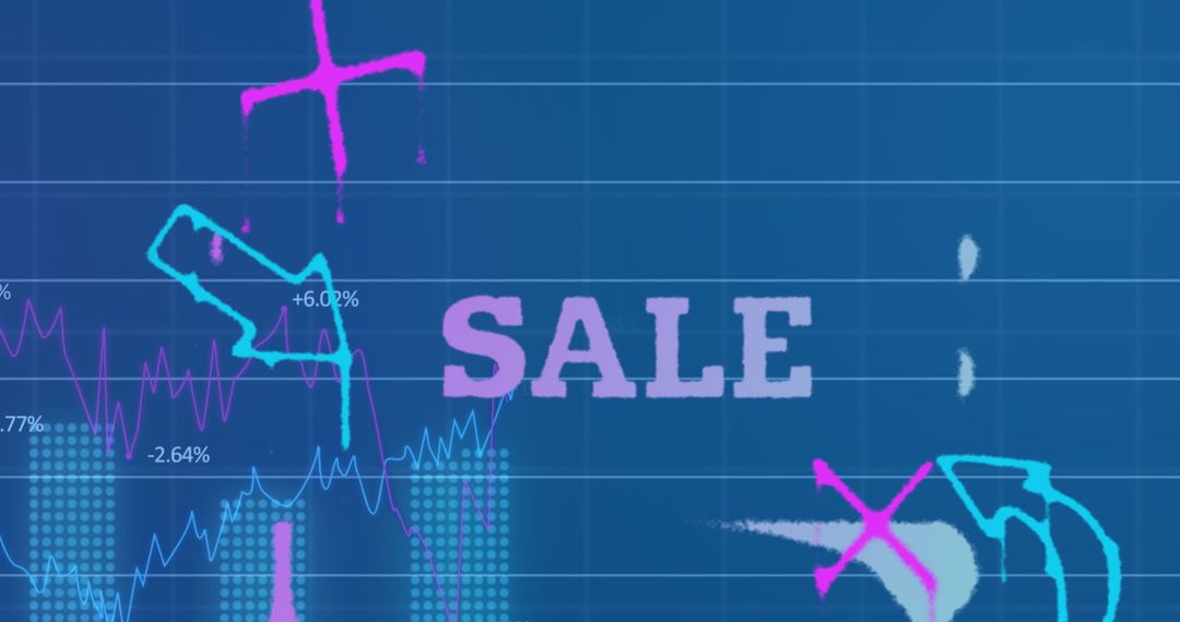 Digital Interface with Sale Graphics and Data Patterns