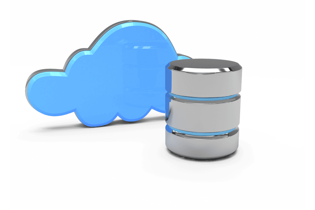 Transparent Cloud Symbol with Digital Database Concept