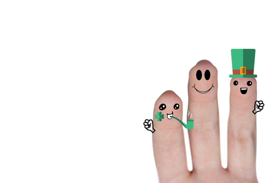 Smiling Puppet Fingers with Irish Theme on Transparent Background - Download Free Stock Images Pikwizard.com