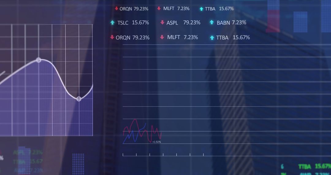 Digital Data Interface with Cityscape Background for Global Business
