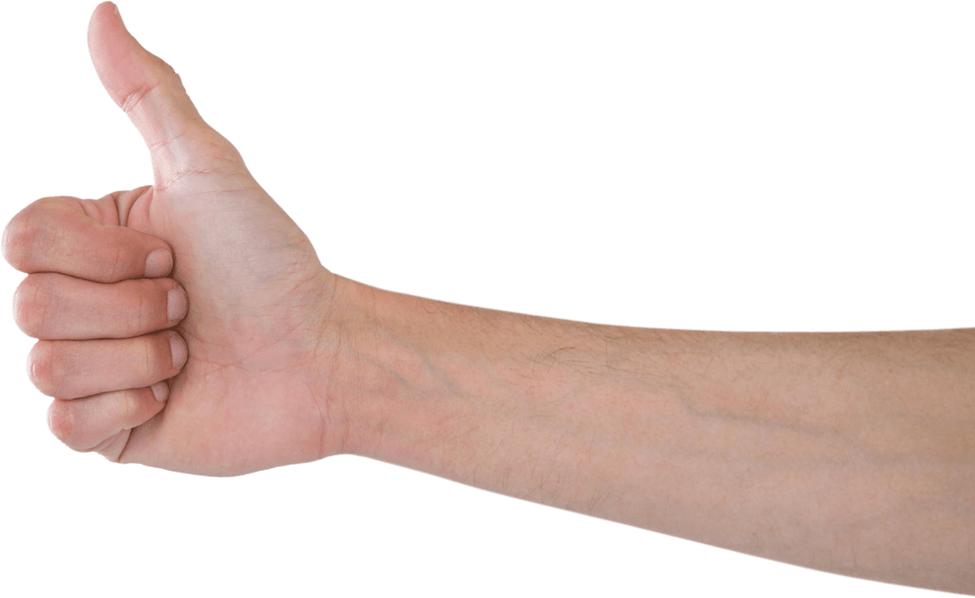 Human Arm Giving Thumbs Up Transparent Background Isolated