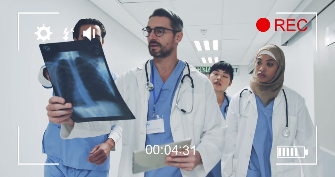 Diverse Medical Team Reviewing X-ray