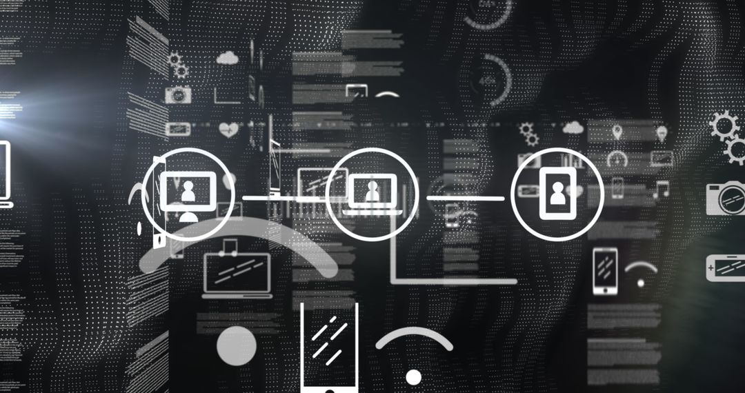 Digital Connections Across a Technological Network Background