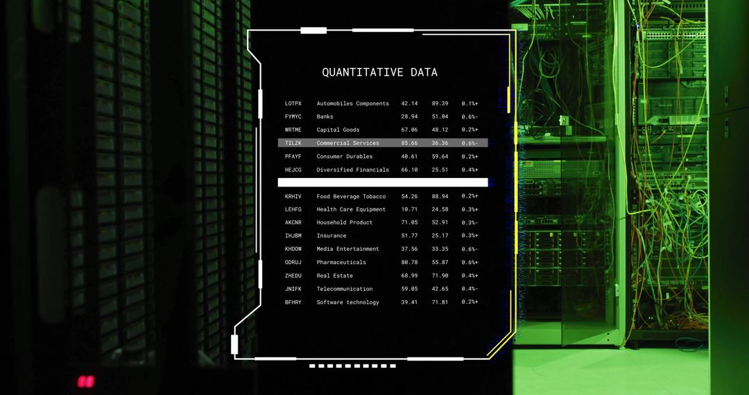 Digital Data Analysis in Green-lit Server Room