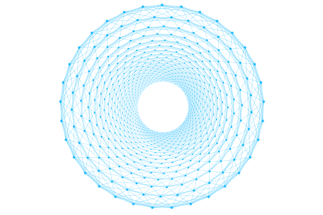 Blue Abstract Circular Design on Transparent Background Illustration