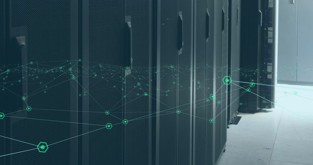 Data Connections Visualized Against Modern Server Room