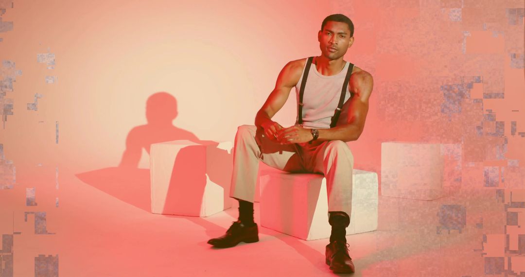 Stylish Man in Elegant Modern Studio Setting