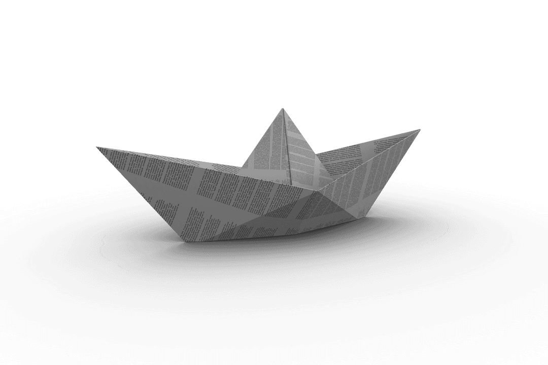 Transparent Newspaper Print Paper Boat Floating