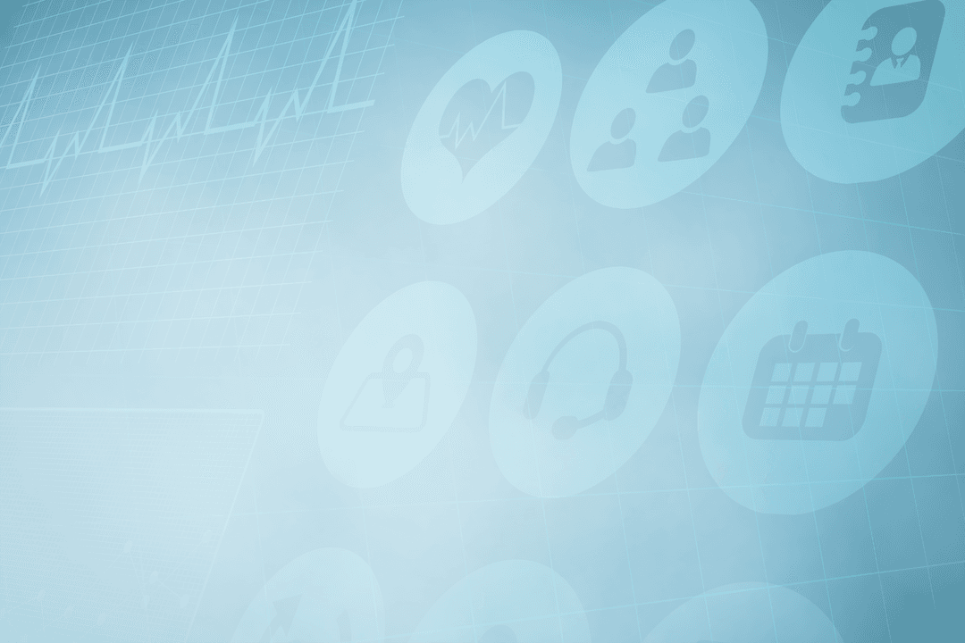 Transparent Digital Healthcare Icons on Blue Background