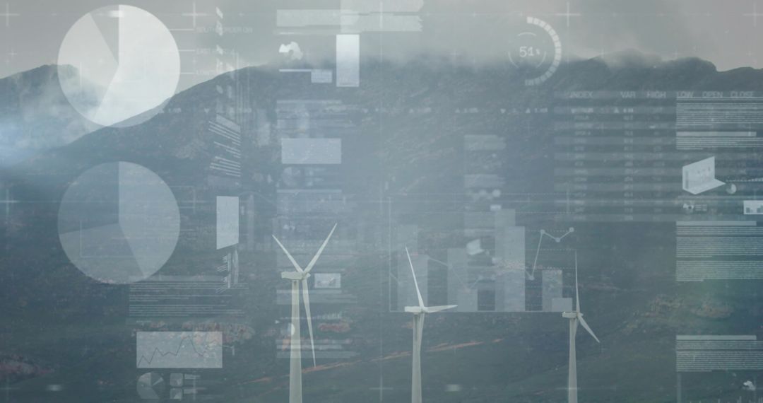 Misty Hilltop Wind Farm with Data Visualization Technology