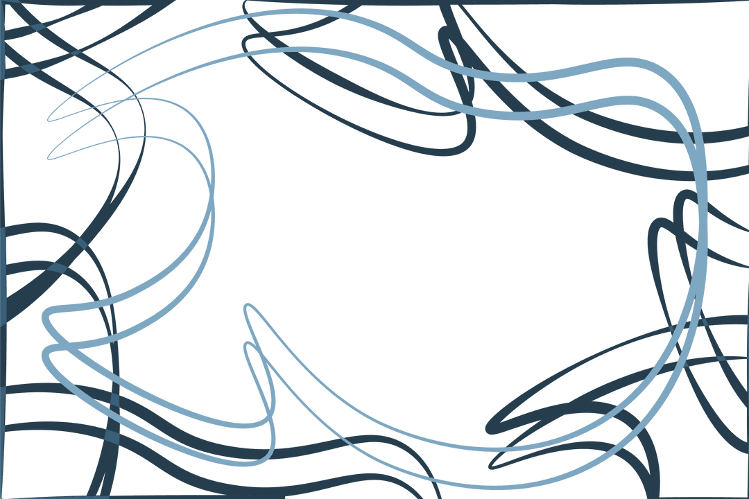 Blue Abstract Wave Design on Transparent Background Illustration