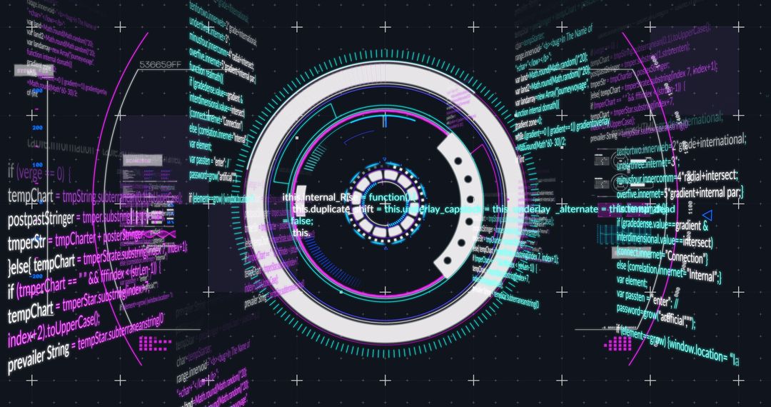 Futuristic Digital Interface with Scanning Radar Graphic Design