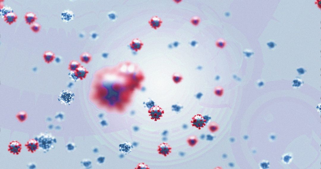 Microscopic View of Virus Cells Against Abstract Background