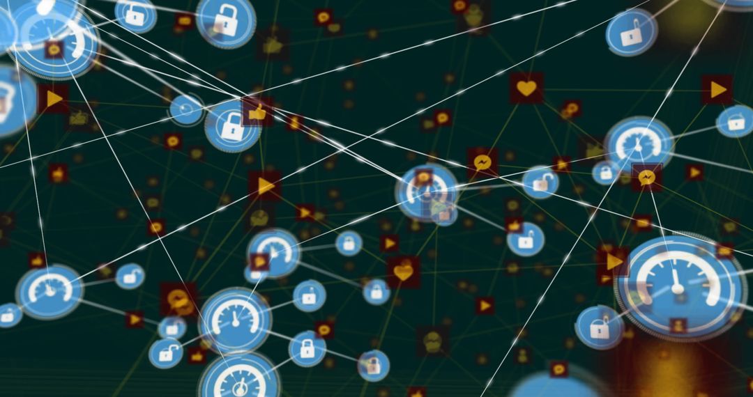 Data Network Connections with Digital Icons