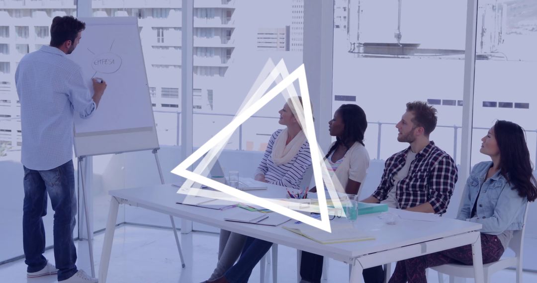 Team Brainstorming Session in Modern Conference Room