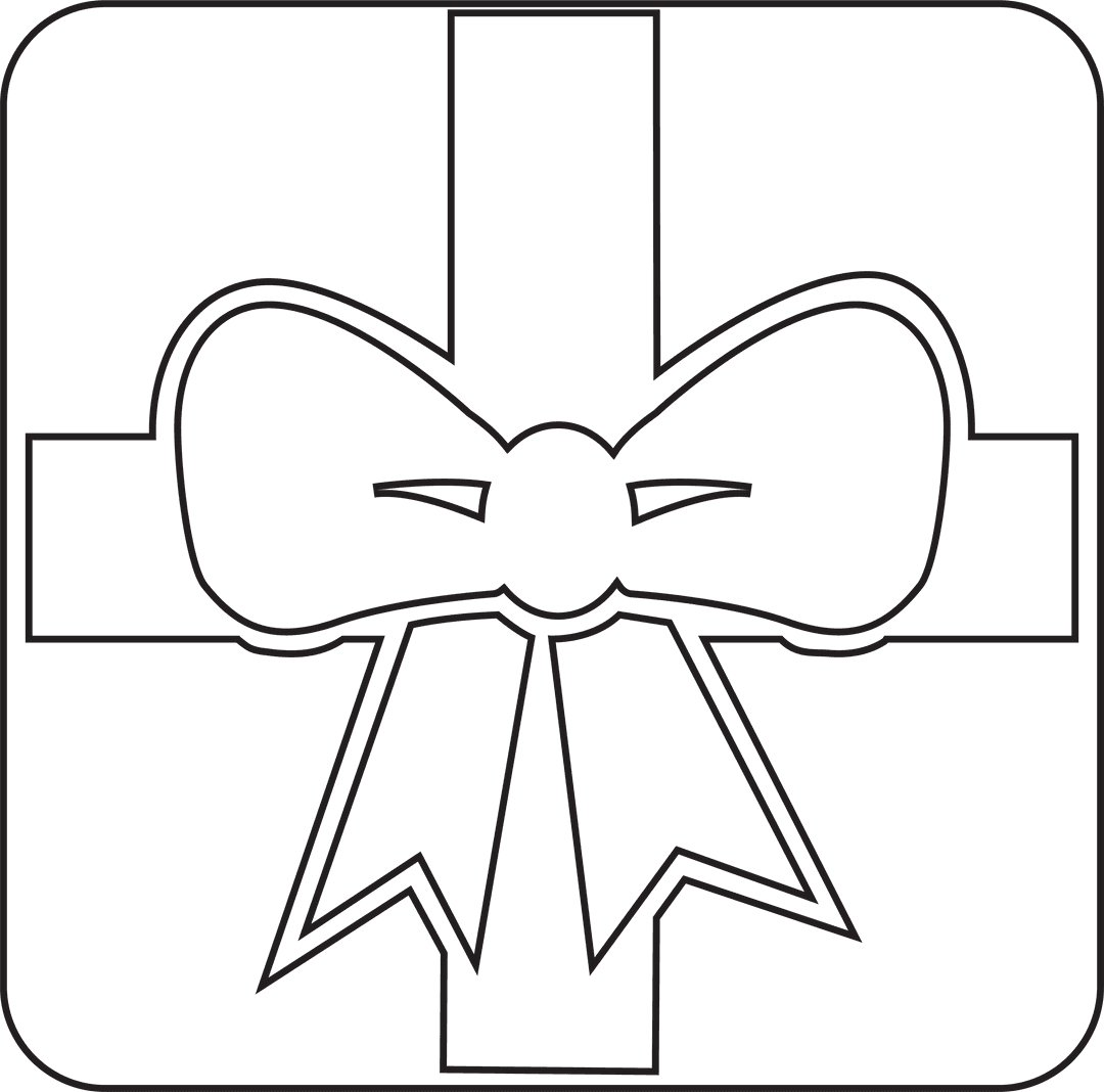 Transparent Gift Box Outline with Decorative Bow