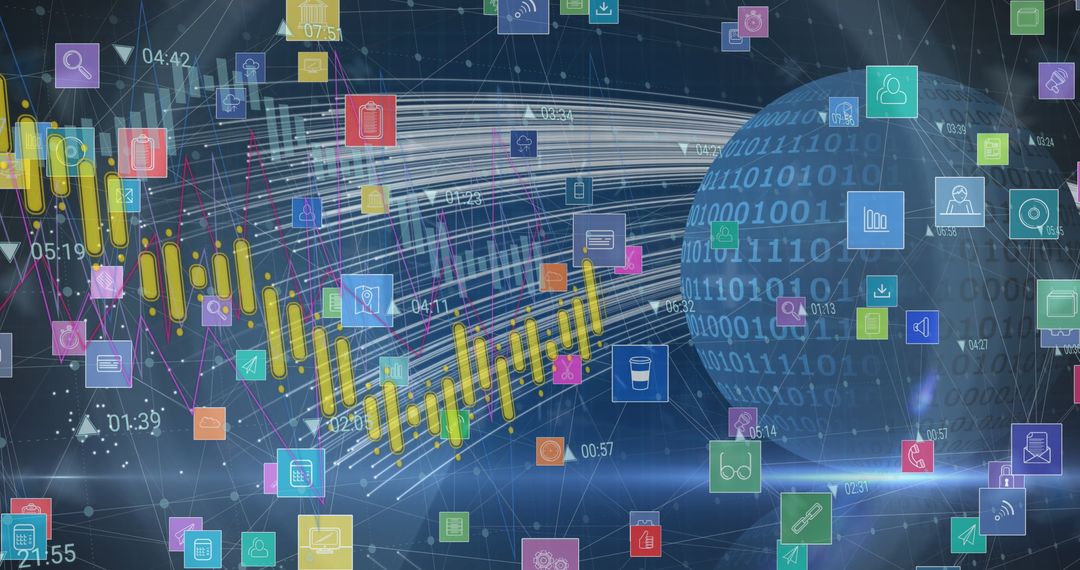 Abstract Digital Technology Concept with Data and Icons