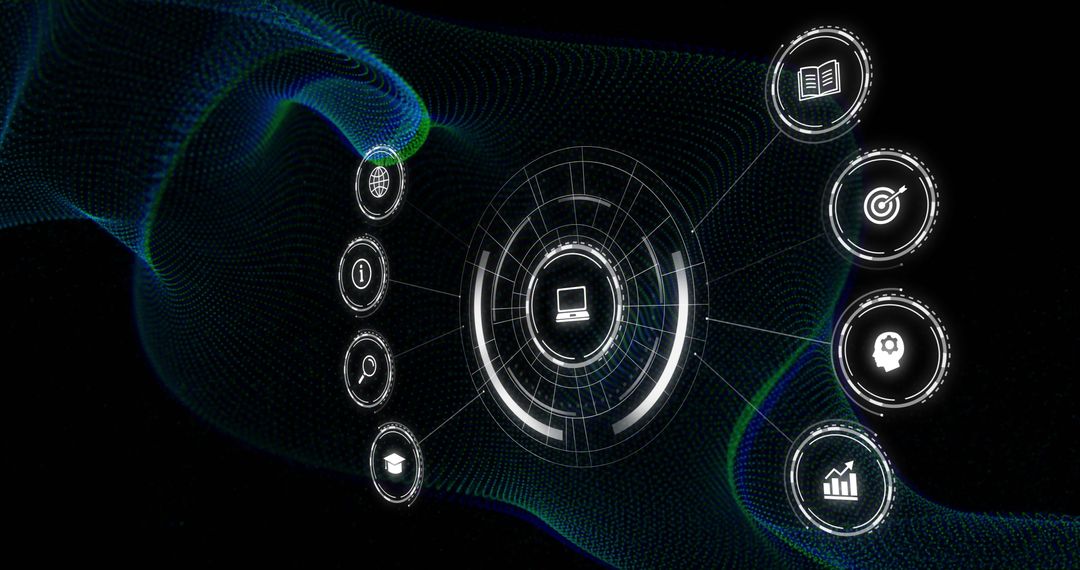 Digital Networks and Connections with Tech Icons